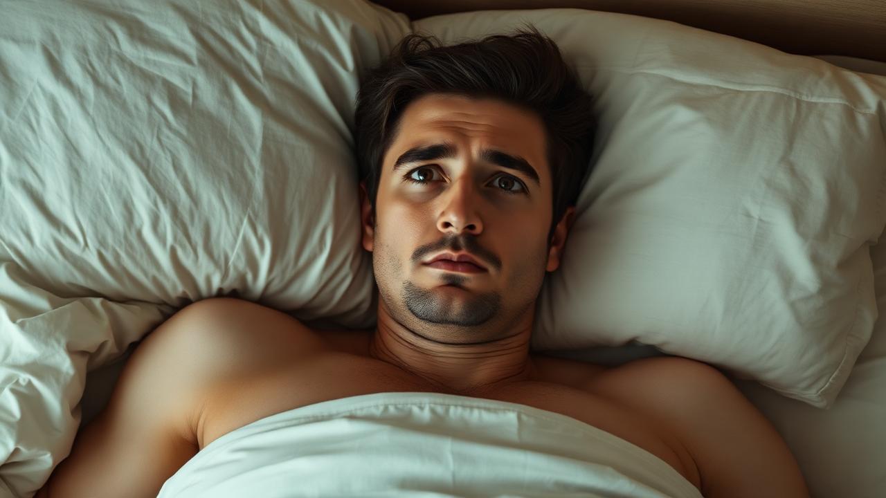 Person lying awake in distress after discovering partner's affair, showing the shock and PTSD-like symptoms that follow betrayal